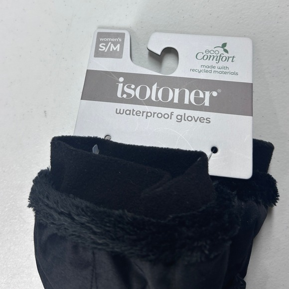 Isotoner Womens Black Waterproof Gloves Small Medium Eco Smart Dri Smart Touch - Picture 4 of 7
